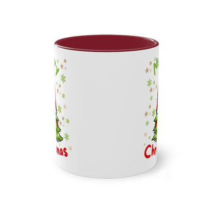 Merry Christmas Wichtel mit Tannenbaum - Zwei-Ton-Kaffeetasse