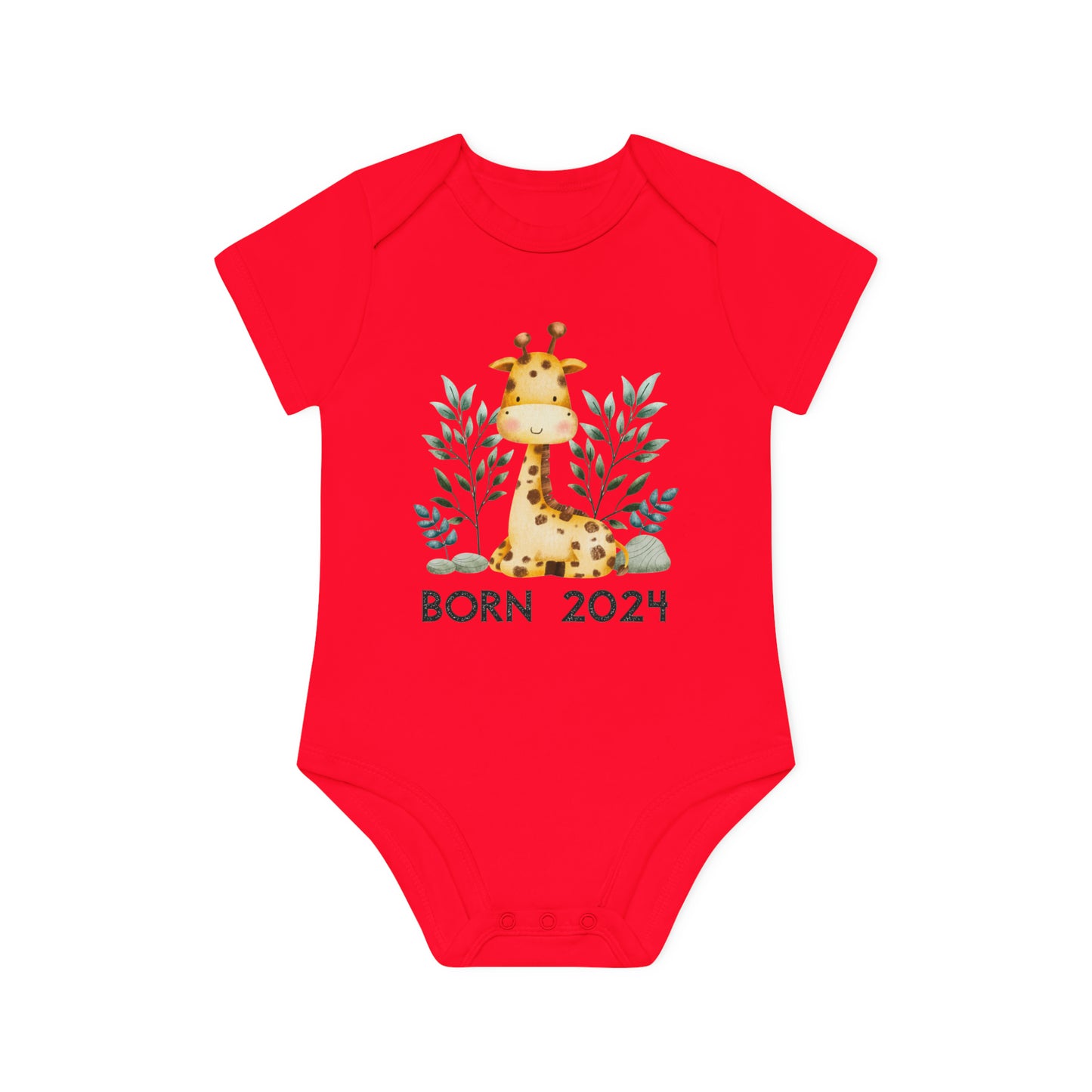 Kurzarm-Bio-Bodysuits - born 2024 (Variante Giraffe)