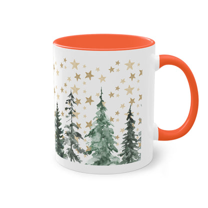 Tannenbaumlandschaft - Zwei-Ton-Kaffeetasse