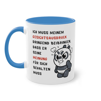 Ich muss meinem Gesichtsausdruck dringend beibringen - Zwei-Ton-Kaffeetasse