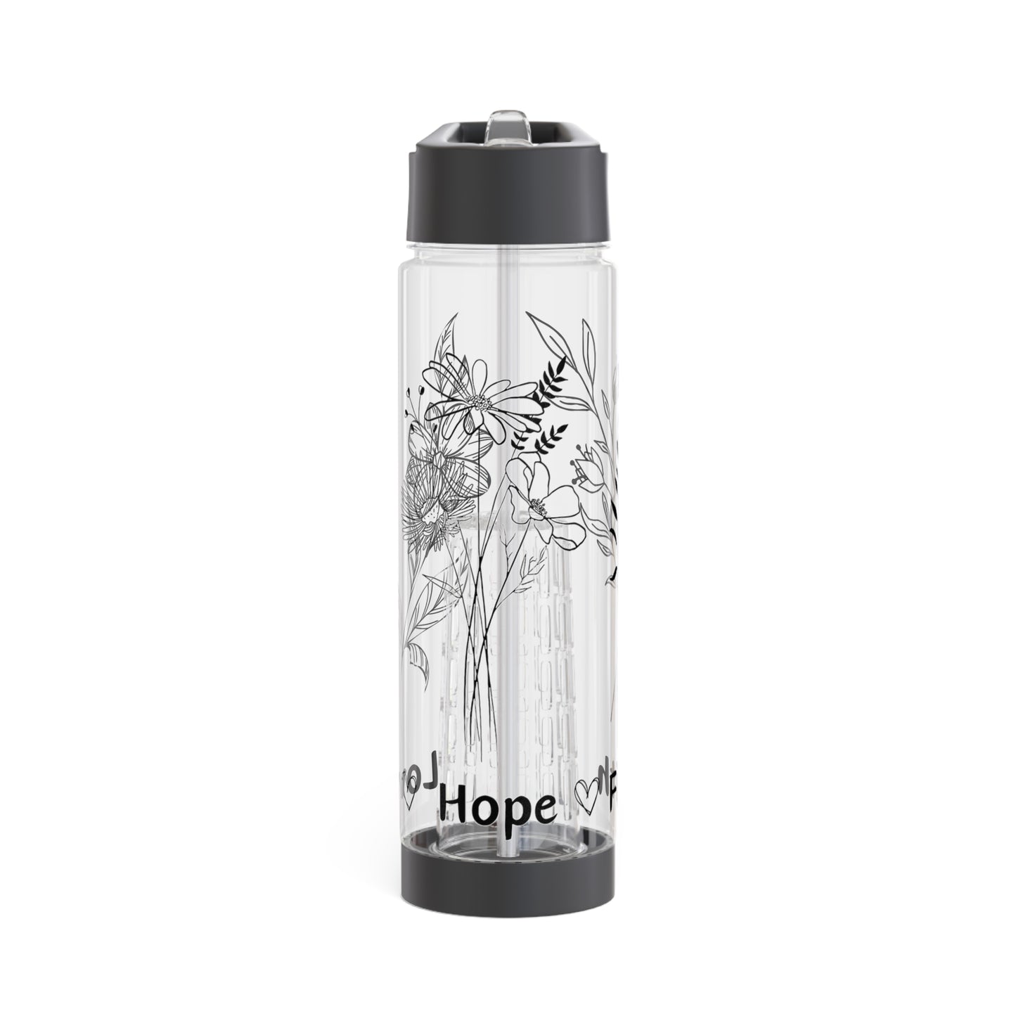 Love, Hope, Faith - Infuser-Wasserflasche