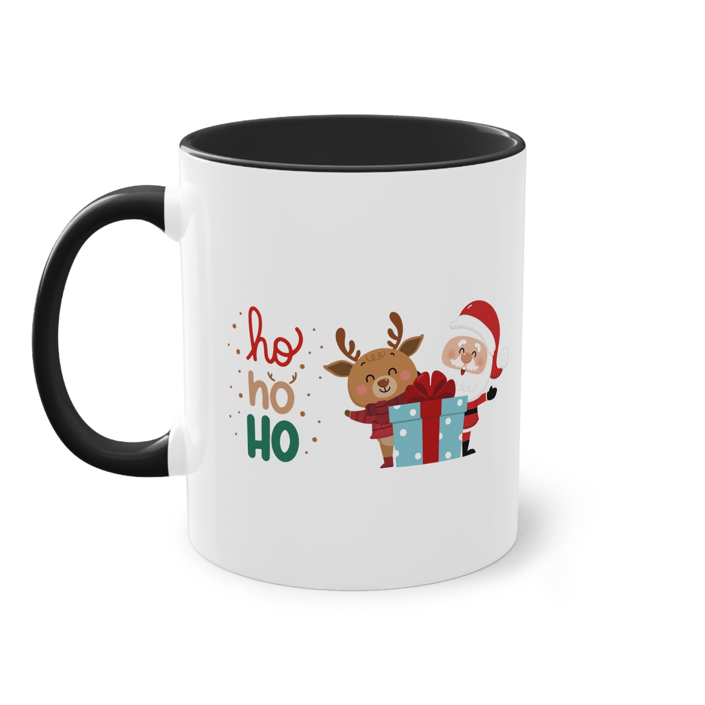 Ho ho ho Rentier und Santa  (2) - Zwei-Ton-Kaffeetasse