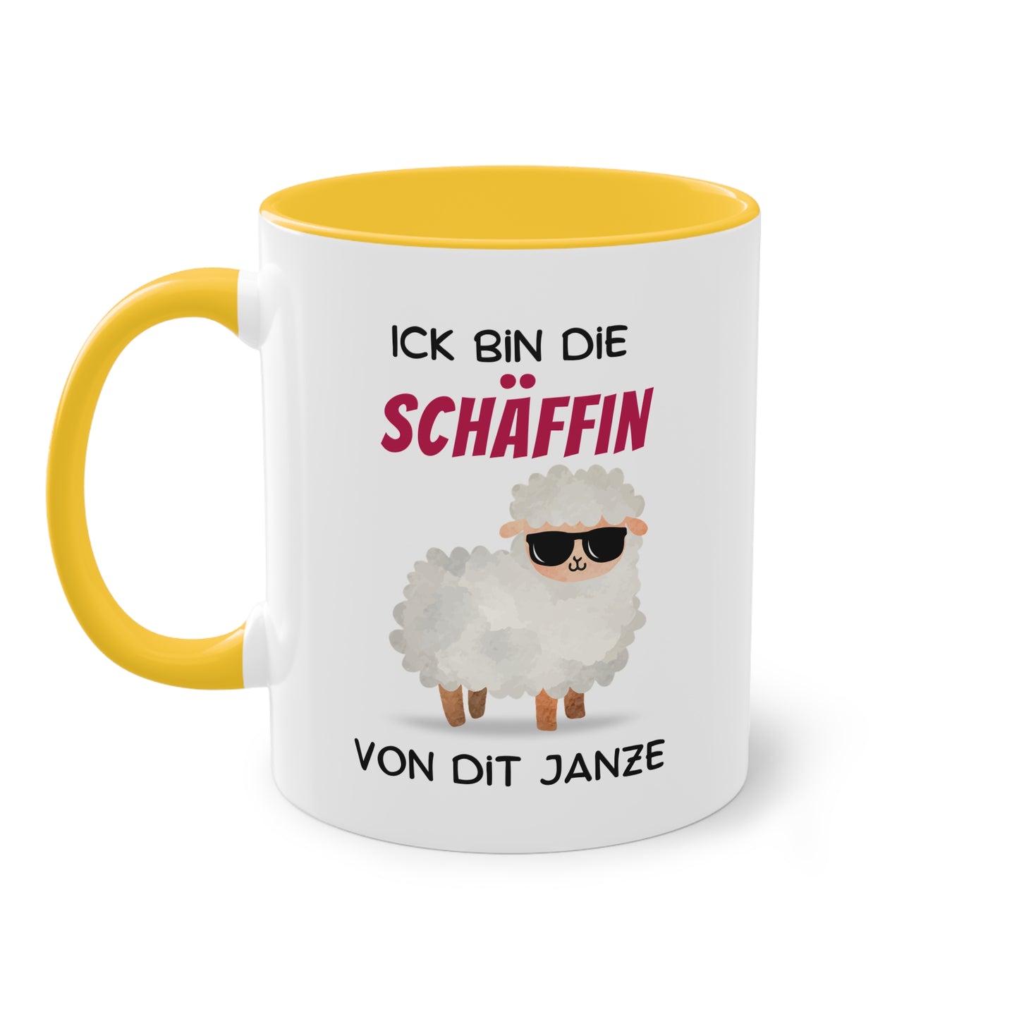 Ick bin die Schäffin von dit Janze - Zwei-Ton-Tasse