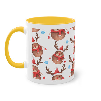 weihnachtliche Rentiere - Zwei-Ton-Kaffeetasse