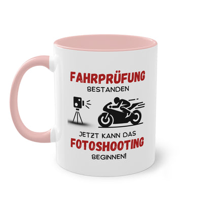Motorrad Fahrprüfung bestanden - Zwei-Ton-Tasse