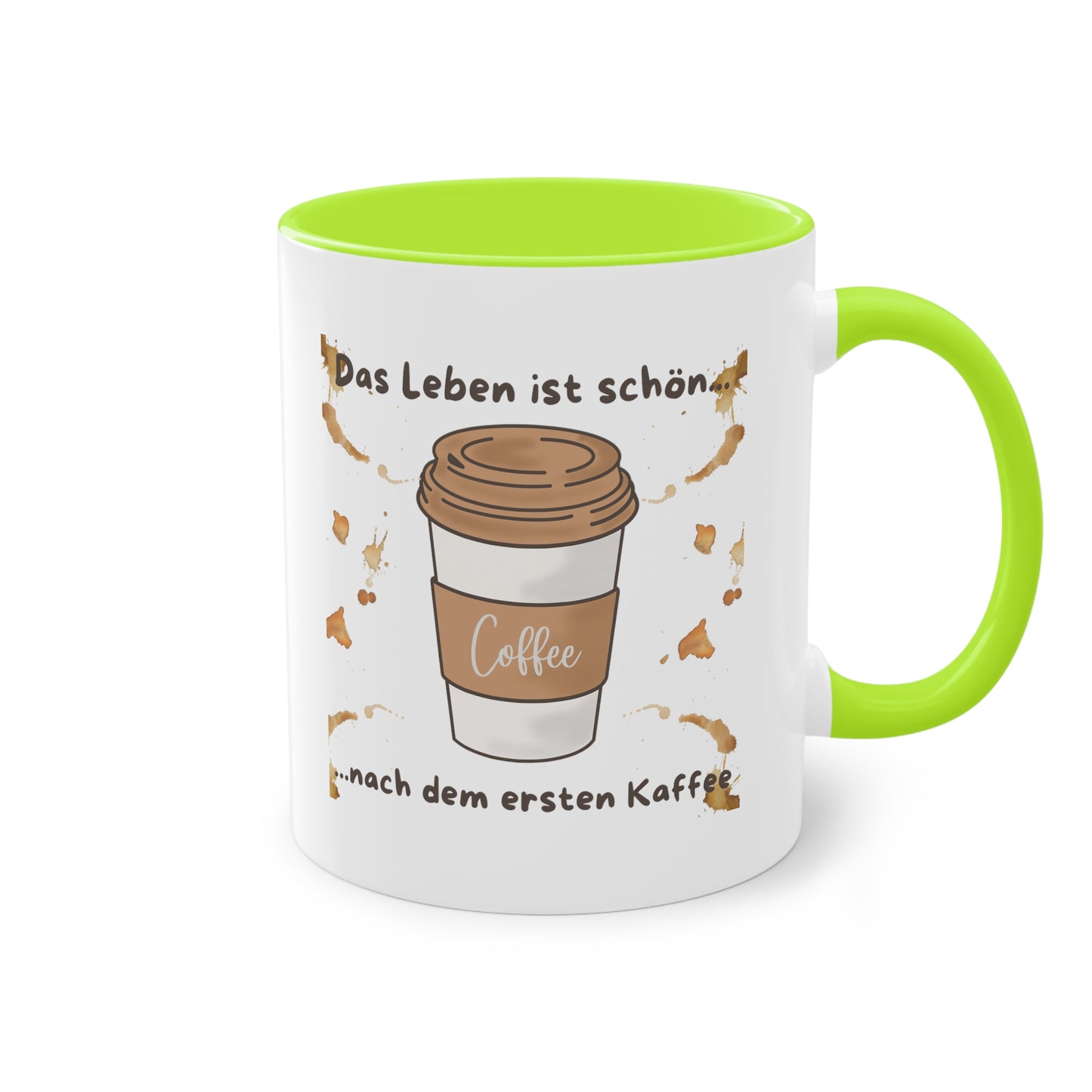 Das Leben ist schön, nach dem ersten Kaffee - Zwei-Ton-Kaffeetasse