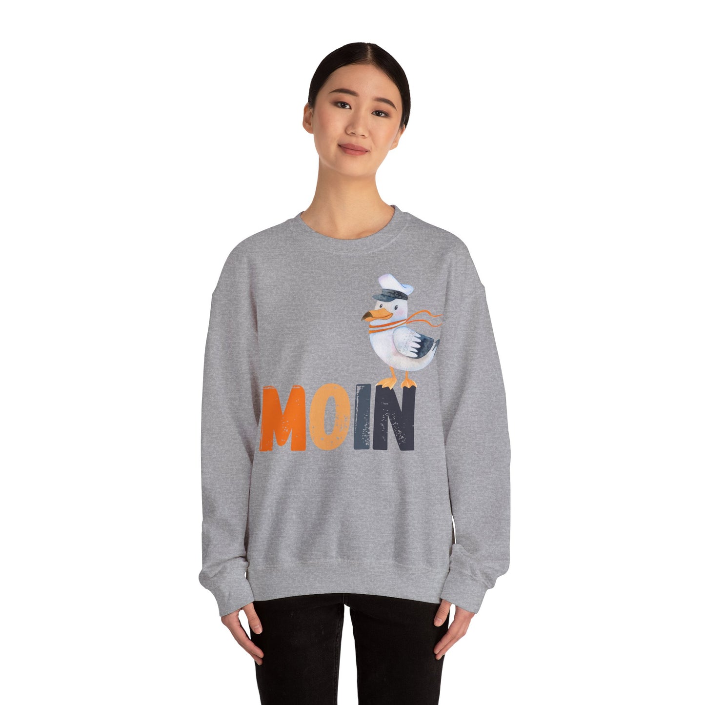 Unisex Sweatshirt -  Moin (bunt) mit Möwe