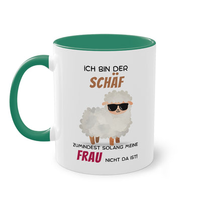 Ich bin der Schäf zumindest solange meine Frau nicht da ist - Zwei-Ton-Tasse