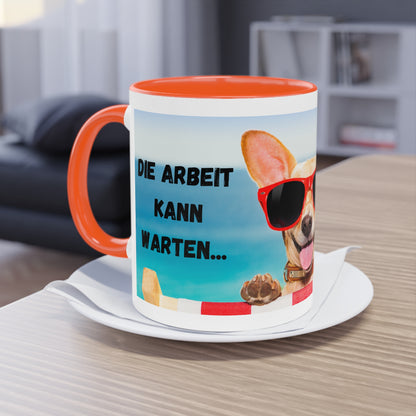 Die Arbeit kann warten... - Zwei-Ton-Kaffeetasse