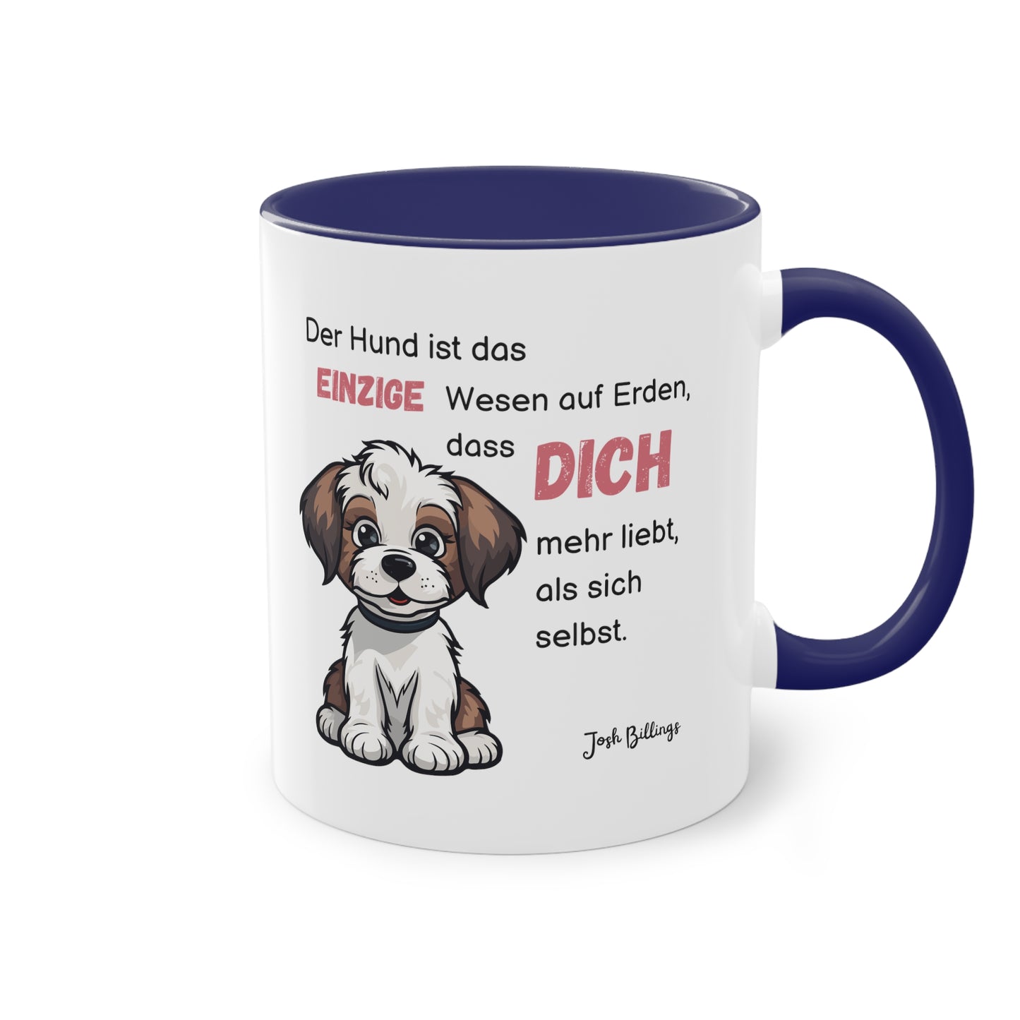 Der Hund ist das einzige Wesen - Zwei-Ton-Kaffeetasse