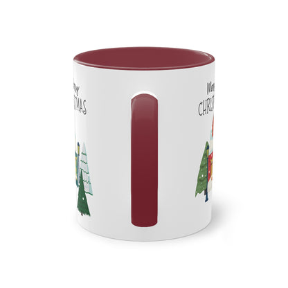 Merry Christmas Landschaft - Zwei-Ton-Kaffeetasse