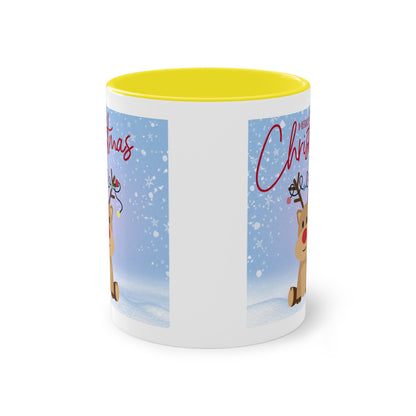 Rentier Merry Christmas - Zwei-Ton-Kaffeetasse