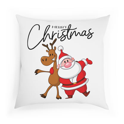 Merry Christmas Rentier und Santa - Sofa-/Dekokissen