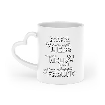 Papa, Liebe, Held, Freund - Herztasse