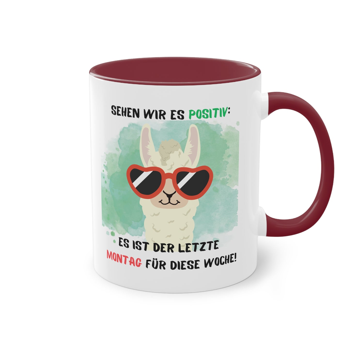 Sehen wir es positiv. Es ist der letzte Montag für diese Woche - Zwei-Ton-Kaffeetasse