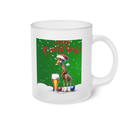 Merry Christmas Giraffe  - Milchglas Tasse