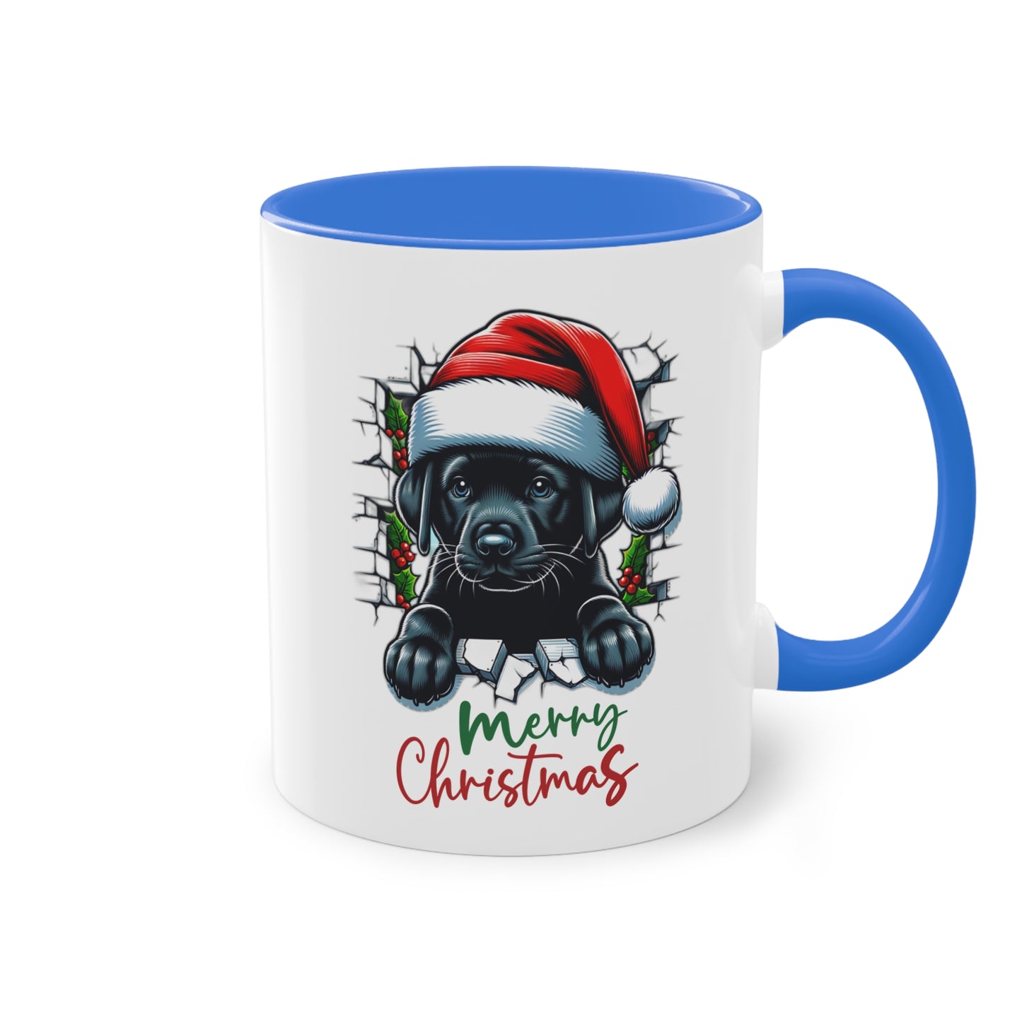 Merry Christmas Welpe - Zwei-Ton-Kaffeetasse