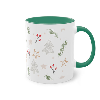 Weihnachtsmuster  - Zwei-Ton-Kaffeetasse