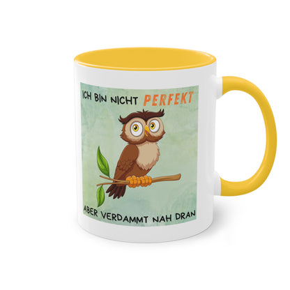 Ich bin nicht perfekt aber verdammt nah dran - Zwei-Ton-Kaffeetasse