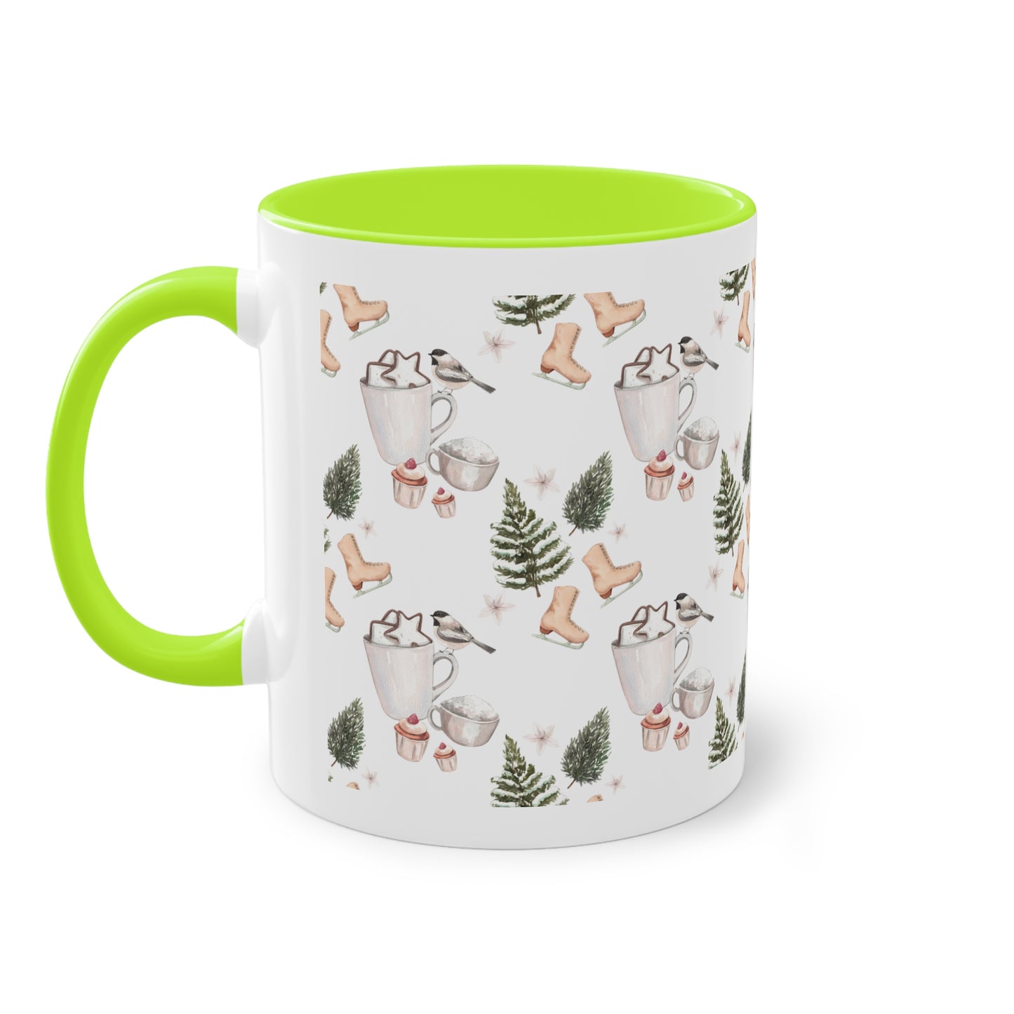 weihnachtliches Muster - Zwei-Ton-Kaffeetasse