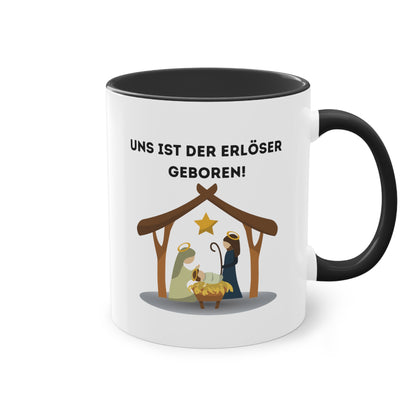 Uns ist der Erlöser geboren - Zwei-Ton-Kaffeetasse