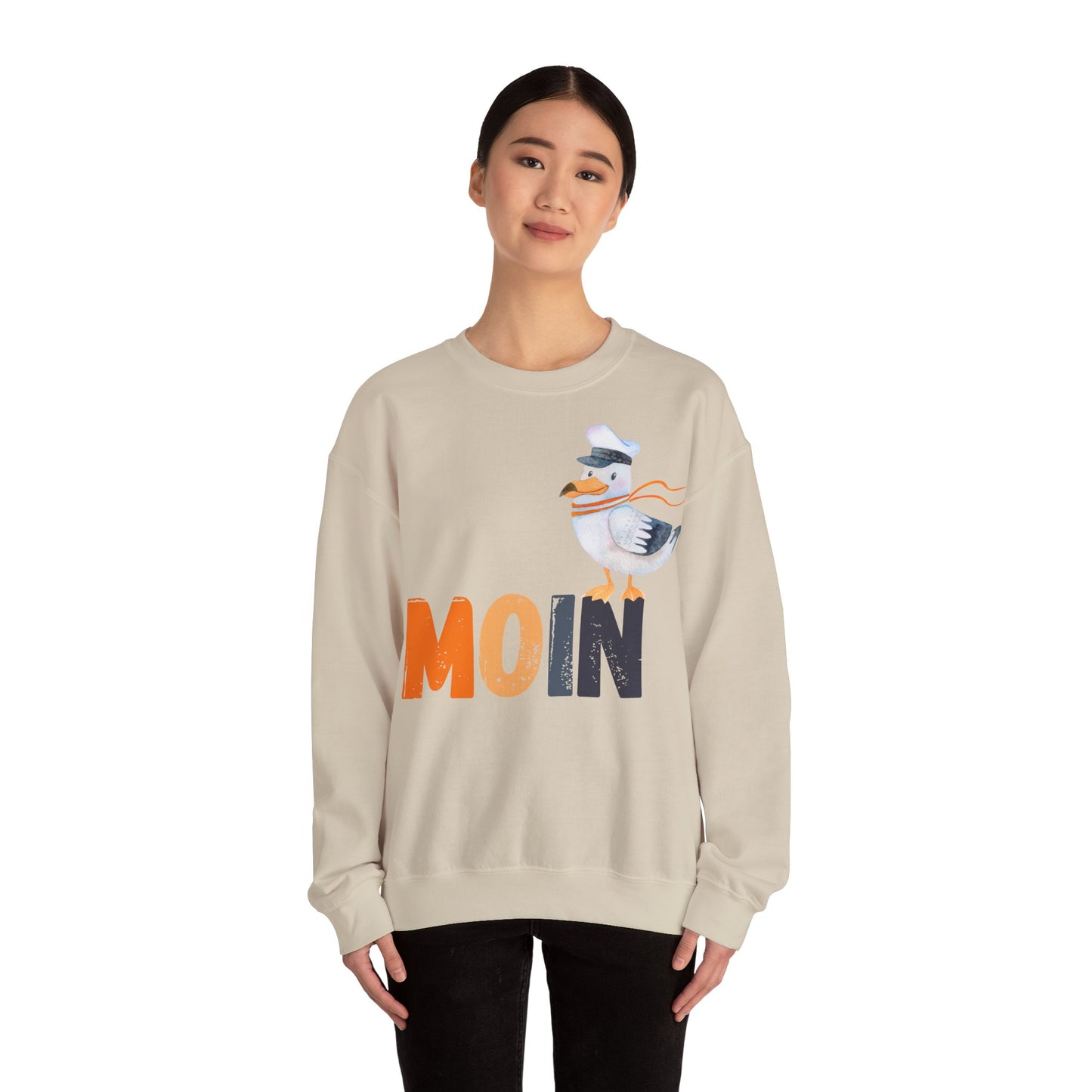 Unisex Sweatshirt -  Moin (bunt) mit Möwe