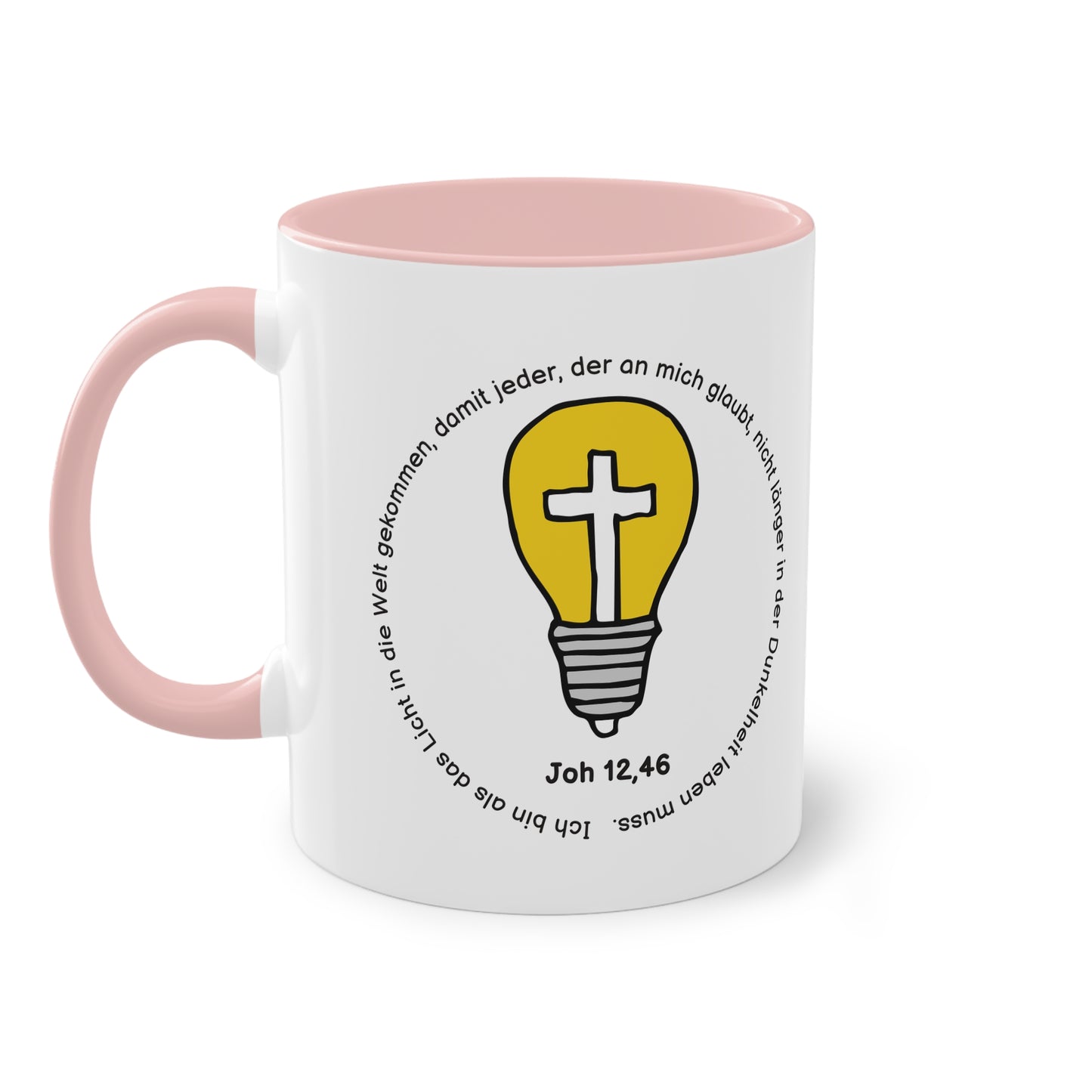 Ich bin als das Licht in die Welt gekommen, damit jeder, der an mich glaubt - Zwei-Ton-Tasse