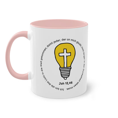 Ich bin als das Licht in die Welt gekommen, damit jeder, der an mich glaubt - Zwei-Ton-Tasse