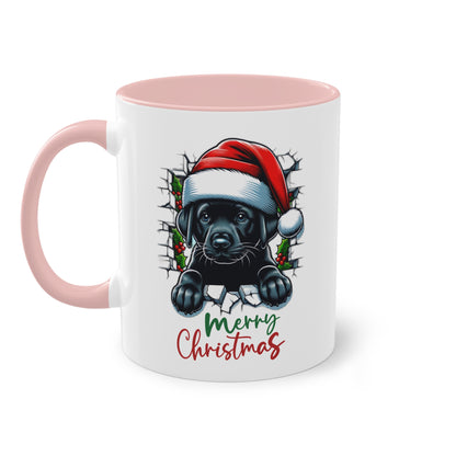 Merry Christmas Welpe - Zwei-Ton-Kaffeetasse