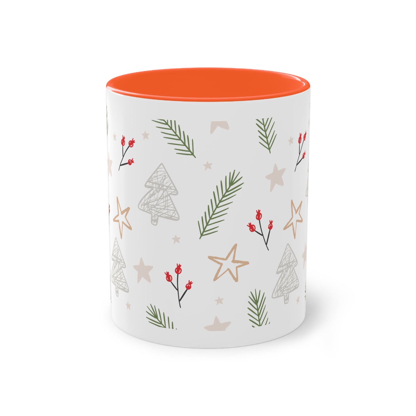 Weihnachtsmuster  - Zwei-Ton-Kaffeetasse