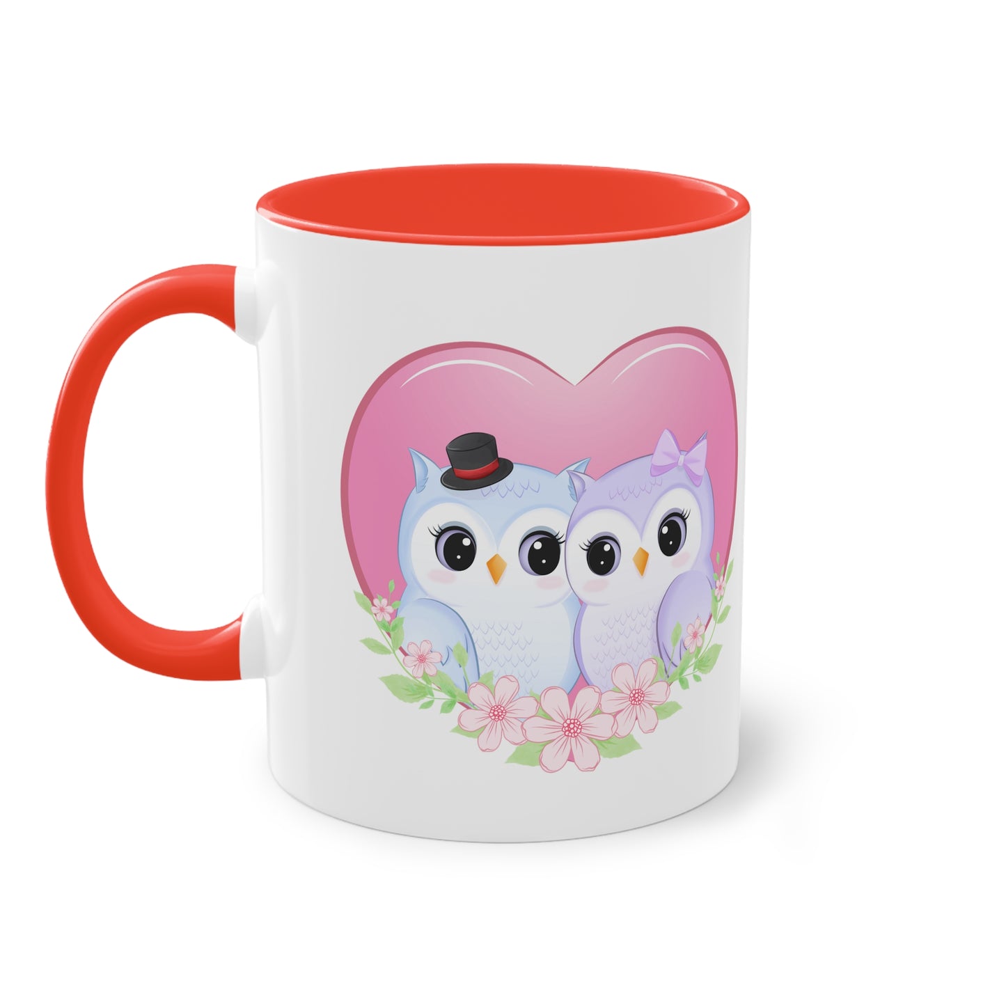 Eulen Valentinstag - Zwei-Ton-Tasse