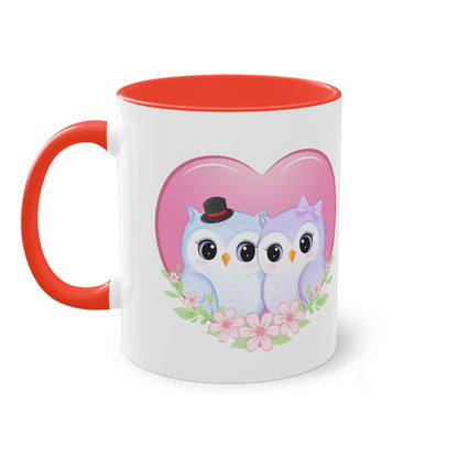Eulen Valentinstag - Zwei-Ton-Tasse