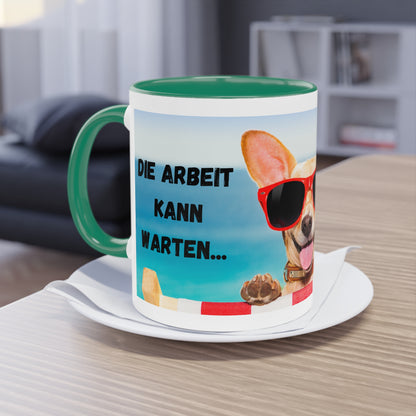 Die Arbeit kann warten... - Zwei-Ton-Kaffeetasse