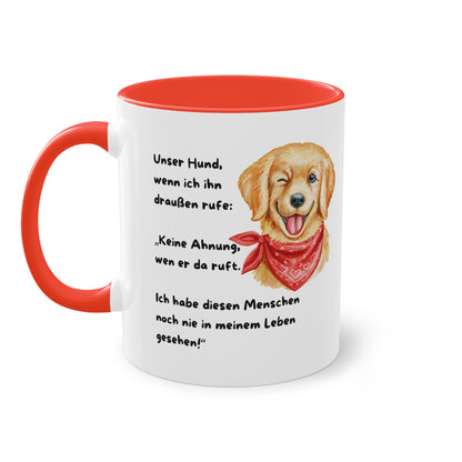 Unser Hund wenn ich ihn draußen - Zwei-Ton-Tasse