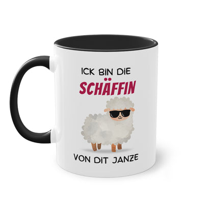 Ick bin die Schäffin von dit Janze - Zwei-Ton-Tasse
