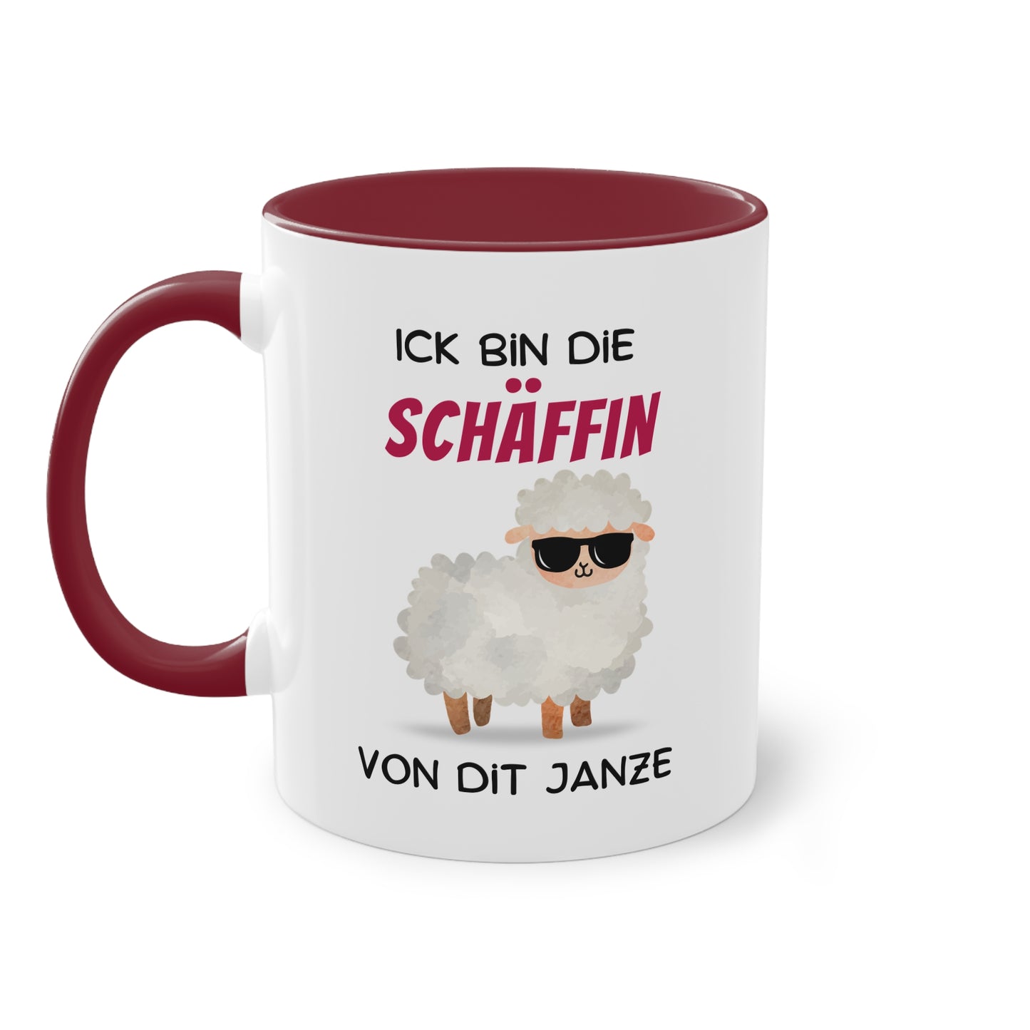Ick bin die Schäffin von dit Janze - Zwei-Ton-Tasse
