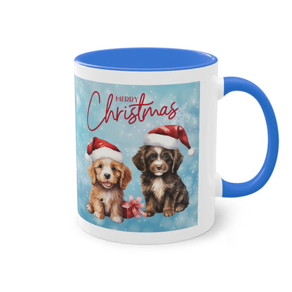 Hund Merry Christmas (3) - Zwei-Ton-Kaffeetasse