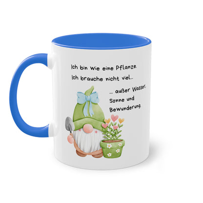 Ich bin wie eine Pflanze.  - Zwei-Ton-Kaffeetasse