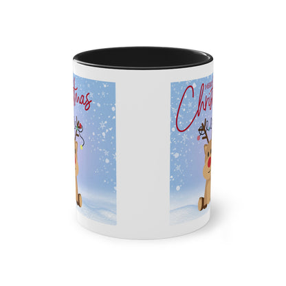 Rentier Merry Christmas - Zwei-Ton-Kaffeetasse