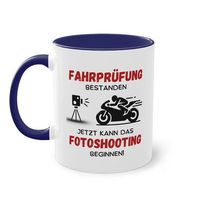 Motorrad Fahrprüfung bestanden - Zwei-Ton-Tasse