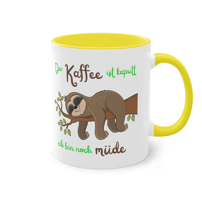 Der Kaffee ist kaputt ich bin noch müde - Zwei-Ton-Kaffeetasse