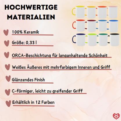 To-Do-Liste Ausbildung bestanden, eigene Kaffeetasse, Weltherrschaft - Zwei-Ton-Tasse