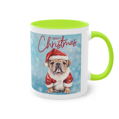 Hund Merry Christmas (4) - Zwei-Ton-Kaffeetasse