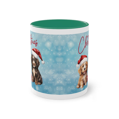 Hund Merry Christmas (3) - Zwei-Ton-Kaffeetasse