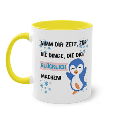 Nimm Dir Zeit für die Dinge, die dich glücklich machen - Zwei-Ton-Kaffeetasse