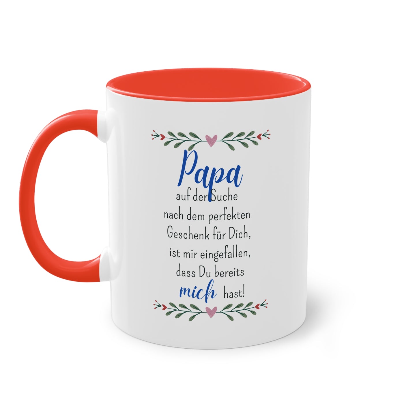 Papa auf der Suche nach dem perfekten Geschenk... - Zwei-Ton-Tasse