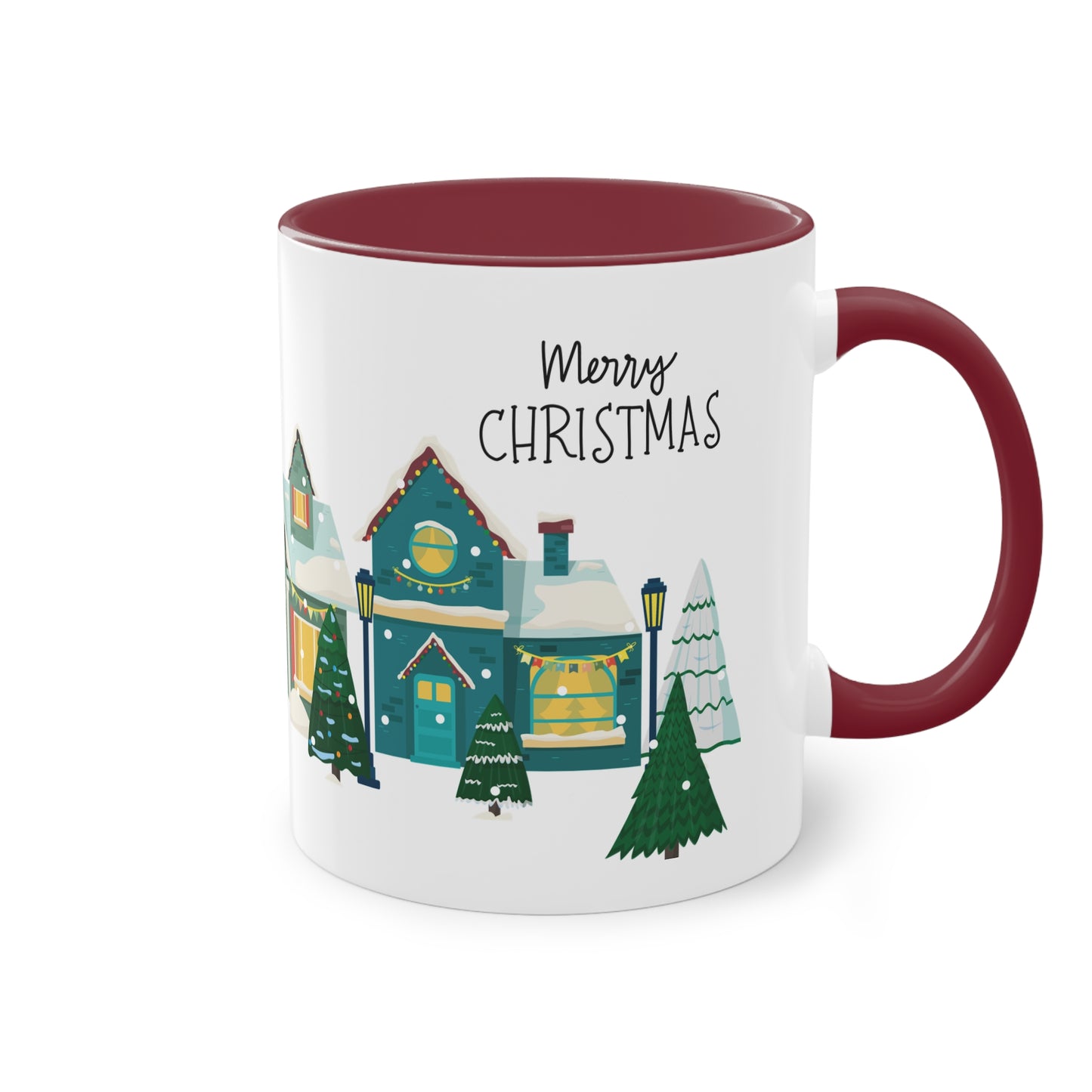 Merry Christmas Landschaft - Zwei-Ton-Kaffeetasse