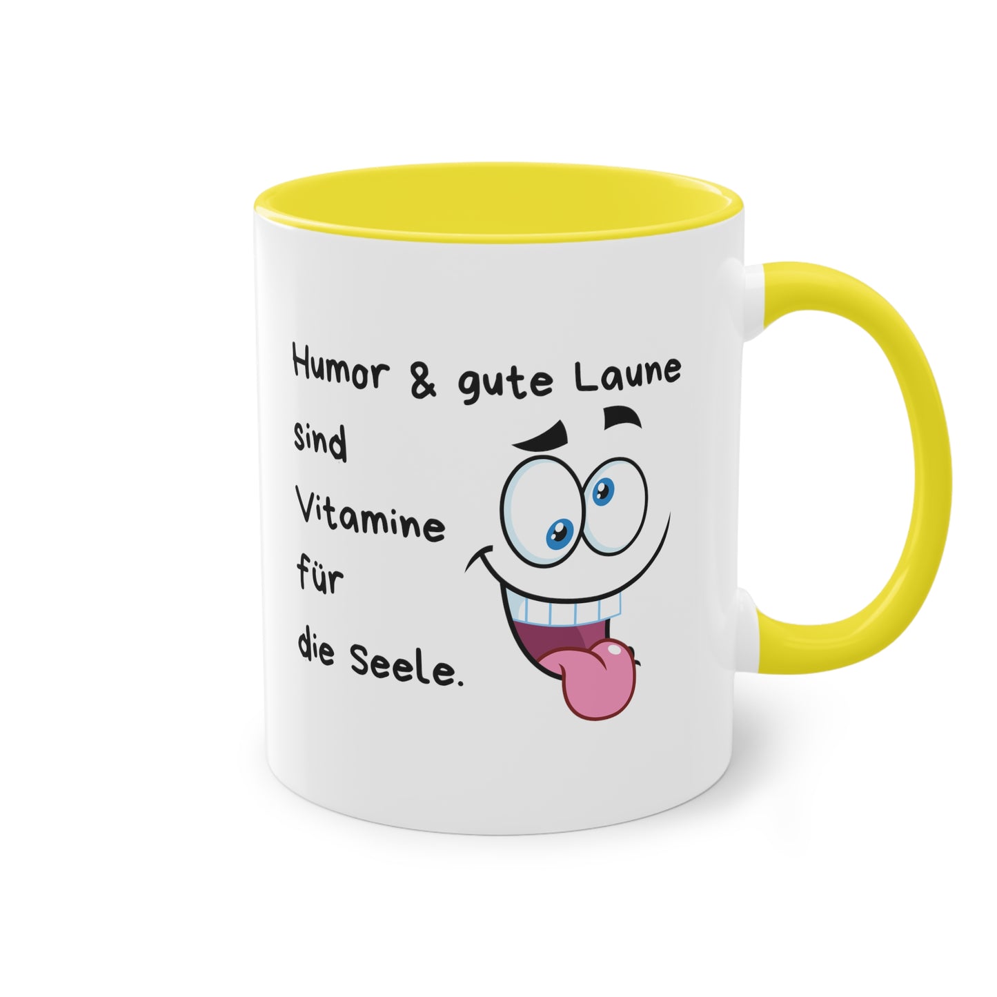 Humor & gute Laune sind Vitamine für die Seele - Zwei-Ton-Kaffeetasse