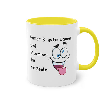 Humor & gute Laune sind Vitamine für die Seele - Zwei-Ton-Kaffeetasse