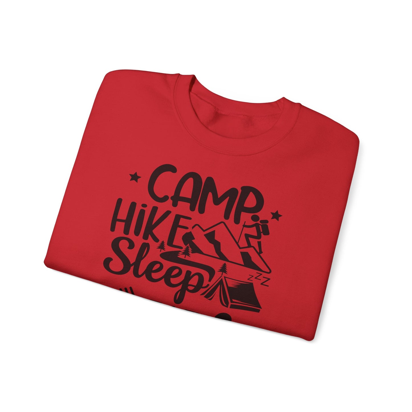 Unisex Sweatshirt - Camp, Hike, Sleep, Eat, Repeat (Zelte, wandere, schlafe, esse, wiederhole)